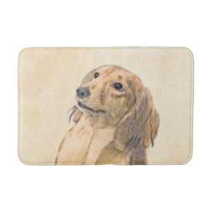 Dackel (langhaarige Malerei) - Originale Hundekuns Badematte
