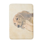 Dackel (langhaarige Malerei) - Originale Hundekuns Badematte (Vorderseite Vertikal)