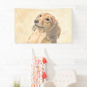 Dackel (langhaarige Malerei) - Originale Hundekuns Banner (Insitu)