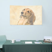 Dackel (langhaarige Malerei) - Originale Hundekuns Banner (Messeveranstaltung)