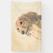 Dackel (langhaarige Malerei) - Originale Hundekuns Banner (Vertikal)