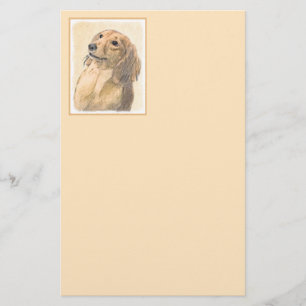 Dackel (langhaarige Malerei) - Originale Hundekuns Briefpapier