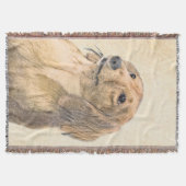 Dackel (langhaarige Malerei) - Originale Hundekuns Decke (Vorderseite)