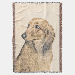 Dackel (langhaarige Malerei) - Originale Hundekuns Decke