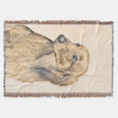 Dackel (langhaarige Malerei) - Originale Hundekuns Decke (Vorderseite)