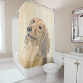 Dackel (langhaarige Malerei) - Originale Hundekuns Duschvorhang (Beispiel)