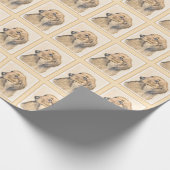 Dackel (langhaarige Malerei) - Originale Hundekuns Geschenkpapier (Ecke)