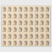 Dackel (langhaarige Malerei) - Originale Hundekuns Geschenkpapier (Flach)
