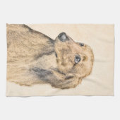 Dackel (langhaarige Malerei) - Originale Hundekuns Handtuch (Horizontal)