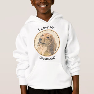 Dackel (langhaarige Malerei) - Originale Hundekuns Hoodie