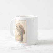 Dackel (langhaarige Malerei) - Originale Hundekuns Kaffeetasse (Vorderseite Links)