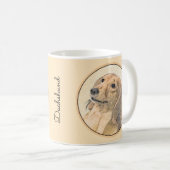 Dackel (langhaarige Malerei) - Originale Hundekuns Kaffeetasse (VorderseiteRechts)