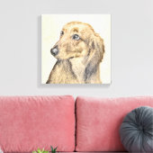 Dackel (langhaarige Malerei) - Originale Hundekuns Leinwanddruck (Insitu (Wohnzimmer))