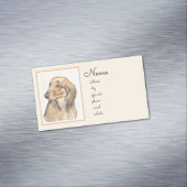 Dackel (langhaarige Malerei) - Originale Hundekuns Magnetische Visitenkarte (Beispiel)