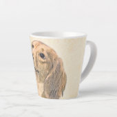 Dackel (langhaarige Malerei) - Originale Hundekuns Milchtasse (Rechte Ecke)