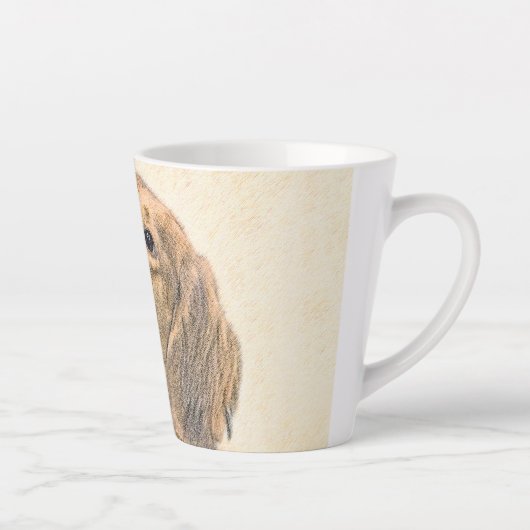 Dackel (langhaarige Malerei) - Originale Hundekuns Milchtasse (Rechts)