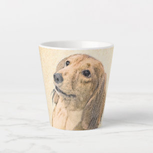 Dackel (langhaarige Malerei) - Originale Hundekuns Milchtasse