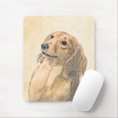 Dackel (langhaarige Malerei) - Originale Hundekuns Mousepad (Mit Mouse)