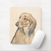 Dackel (langhaarige Malerei) - Originale Hundekuns Mousepad (Mit Mouse)