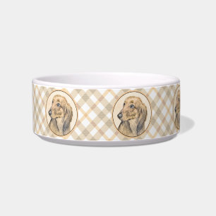 Dackel (langhaarige Malerei) - Originale Hundekuns Napf