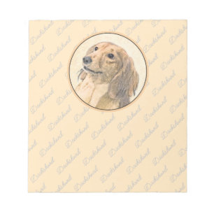 Dackel (langhaarige Malerei) - Originale Hundekuns Notizblock