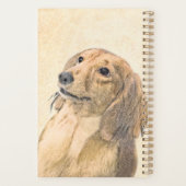Dackel (langhaarige Malerei) - Originale Hundekuns Planer (Rückseite)