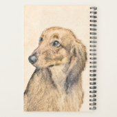 Dackel (langhaarige Malerei) - Originale Hundekuns Planer (Rückseite)