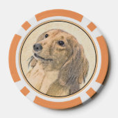 Dackel (langhaarige Malerei) - Originale Hundekuns Pokerchips (Rückseite)
