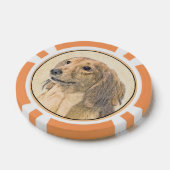 Dackel (langhaarige Malerei) - Originale Hundekuns Pokerchips (Einzeln)
