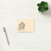 Dackel (langhaarige Malerei) - Originale Hundekuns Post-it Klebezettel (Büro)