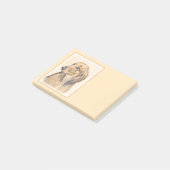Dackel (langhaarige Malerei) - Originale Hundekuns Post-it Klebezettel (angewinkelt)