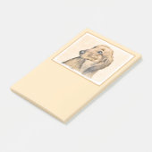 Dackel (langhaarige Malerei) - Originale Hundekuns Post-it Klebezettel (angewinkelt)