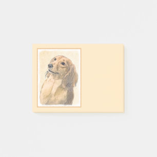 Dackel (langhaarige Malerei) - Originale Hundekuns Post-it Klebezettel
