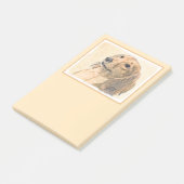 Dackel (langhaarige Malerei) - Originale Hundekuns Post-it Klebezettel (angewinkelt)