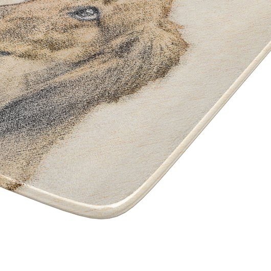 Dackel (langhaarige Malerei) - Originale Hundekuns Schneidebrett (Ecke)