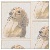 Dackel (langhaarige Malerei) - Originale Hundekuns Stoff (Nahaufnahme)