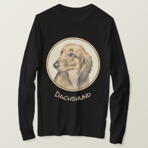 Dackel (langhaarige Malerei) - Originale Hundekuns T-Shirt