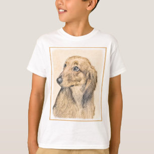 Dackel (langhaarige Malerei) - Originale Hundekuns T-Shirt