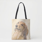 Dackel (langhaarige Malerei) - Originale Hundekuns Tasche (Vorderseite)