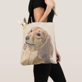 Dackel (langhaarige Malerei) - Originale Hundekuns Tasche (Von Nahem)