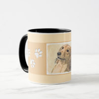 Dackel (langhaarige Malerei) - Originale Hundekuns