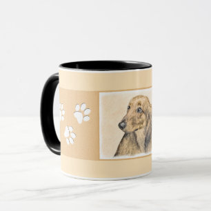 Dackel (langhaarige Malerei) - Originale Hundekuns Tasse