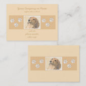 Dackel (langhaarige Malerei) - Originale Hundekuns Visitenkarte (Vorne/Hinten)