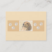 Dackel (langhaarige Malerei) - Originale Hundekuns Visitenkarte (Rückseite)