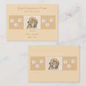 Dackel (langhaarige Malerei) - Originale Hundekuns Visitenkarte (Vorne/Hinten)