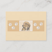 Dackel (langhaarige Malerei) - Originale Hundekuns Visitenkarte (Rückseite)