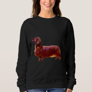 Dackel Langhaariger Mini Schattierter Rothund Sweatshirt