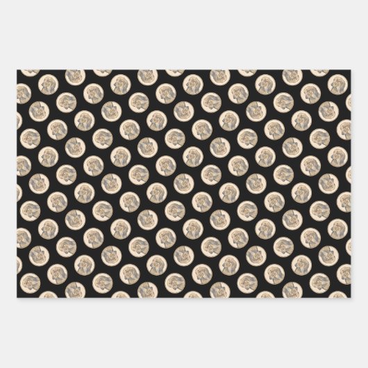 Dackel Langhaariges Rotes Gemälde Original Hundkun Geschenkpapier Set (Vorderseite 3)