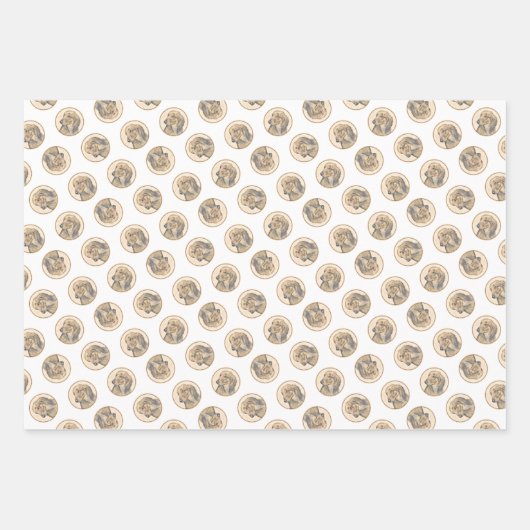 Dackel Langhaariges Rotes Gemälde Original Hundkun Geschenkpapier Set (Vorderseite 2)