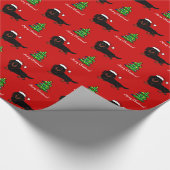 Dackel-langhaariges Schwarzes und TAN Geschenkpapier (Ecke)